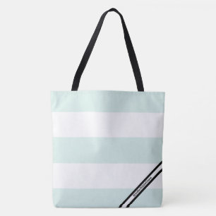 HAMbyWG - LG Tote Bag - Logo "Mint & White Stripe 