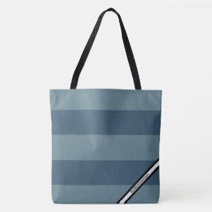 HAMbyWG - LG Tote Bag - Ocean Blue Stripe w Logo