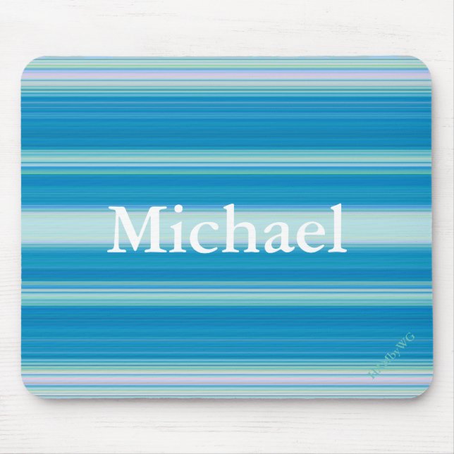 HAMbyWG - Maus-Pad - Blauer Random Streifen Mousepad (Vorne)