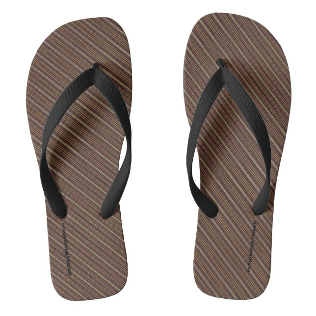 HAMbyWG - Mens Flip-Flops Brown Beige Diagonal Flip Flops (Fußbett)