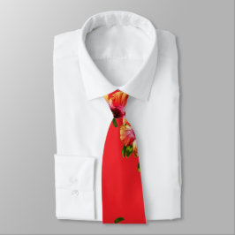 HAMbyWG - Neck Tie - Hibiskus on Red Krawatte