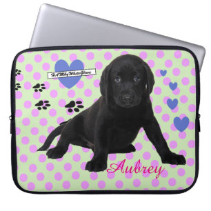 HAMbyWG - Neopren-Laptop-Hülle - mit Hund & Polka Laptopschutzhülle