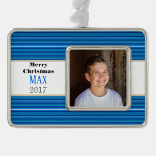 HAMbyWG - Ornament - Blauer Topaz Rahmen-Ornament Silber