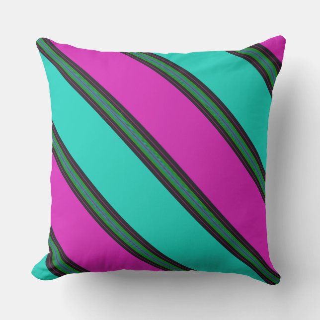 HAMbyWG - Outdoor Kissen 20" Pink/Blk/Gr/Turq. (Vorderseite)