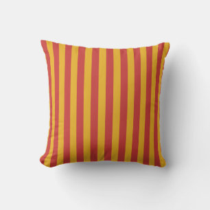 HAMbyWG - Outdoor Pillow 20" - Gelber Roter Streif Kissen Für Draußen