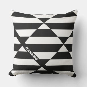 HAMbyWG - Outdoor Pillow 20"Schwarz/Weiß Di Streif Kissen Für Draußen