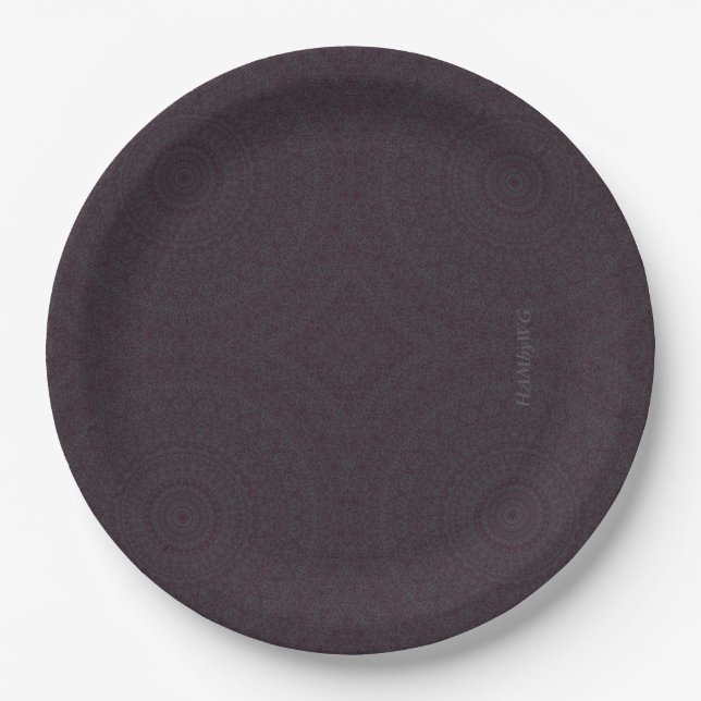 HAMbyWG - Paper Plate 7 or 9" - Boho Dark Cherry Pappteller (Vorderseite)