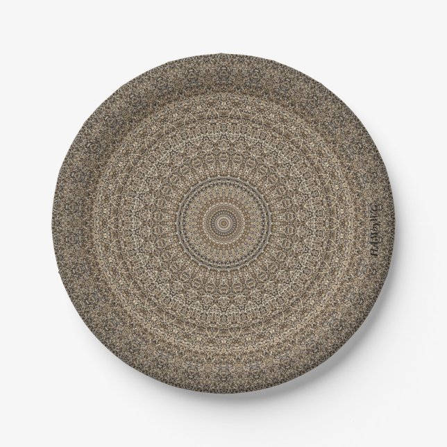 HAMbyWG - Paper Plate 9" - Tan Mandala Pappteller (Vorderseite)