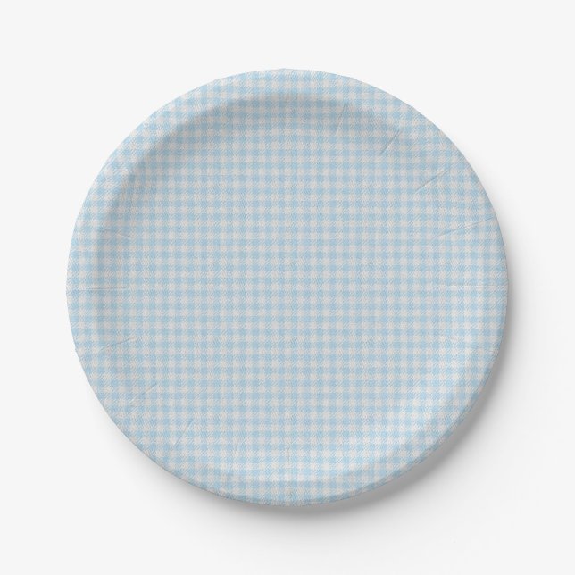 HAMbyWG - Paper Plate - Baby Blue Gingham Pappteller (Vorderseite)