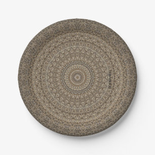 HAMbyWG - Papierplatte 7 oder 9" - Tan Mandala Pappteller
