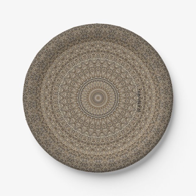 HAMbyWG - Papierplatte 7 oder 9" - Tan Mandala Pappteller (Vorderseite)