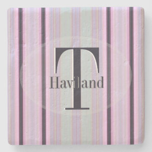 HAMbyWG Pink & Brown Stripe Steinuntersetzer