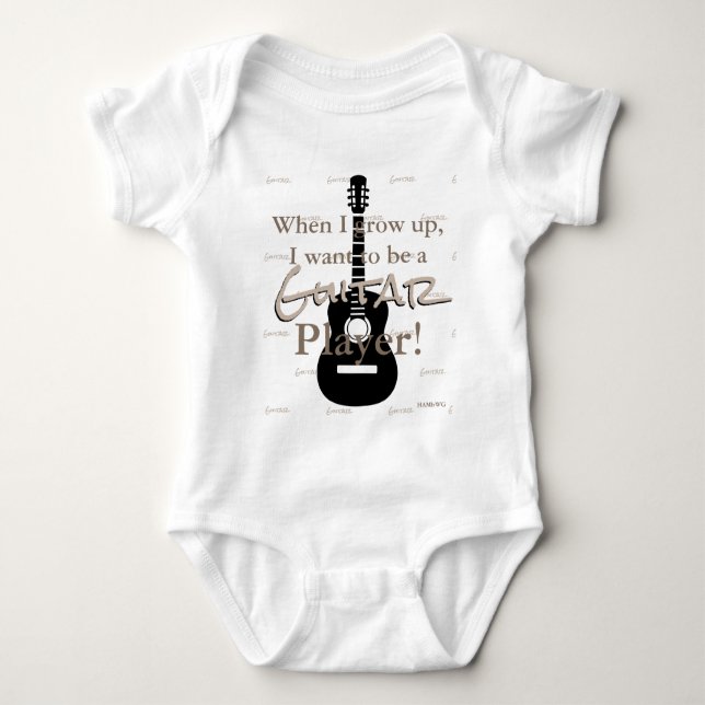 HAMbyWG - Romper, T - Shirt, Snap T - Gitarrenthem Baby Strampler (Vorderseite)