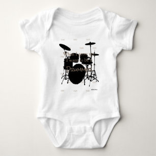 HAMbyWG - Romper, T-Shirt, Snap T - Trommel-Thema Baby Strampler