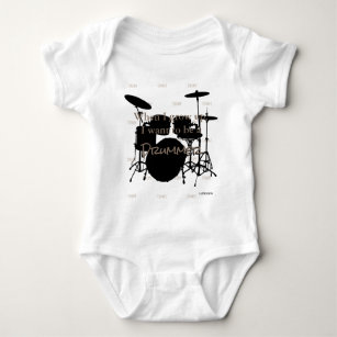 HAMbyWG - Romper, T - Shirt, Snap T - Trommelthema Baby Strampler
