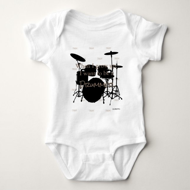 HAMbyWG - Romper, T - Shirt, Snap T - Trommelthema Baby Strampler (Vorderseite)