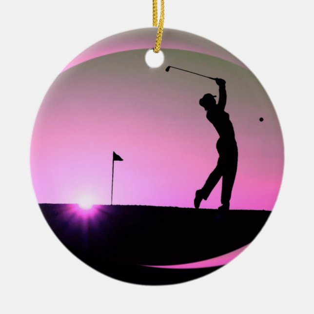 HAMbyWG - Rosa - Golfer Keramikornament (Vorne)