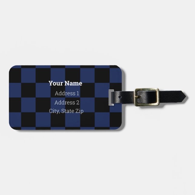 HAMbyWG Schachbrett Design Gepäck oder Bag Tag Gepäckanhänger (Vorderseite horizontal)