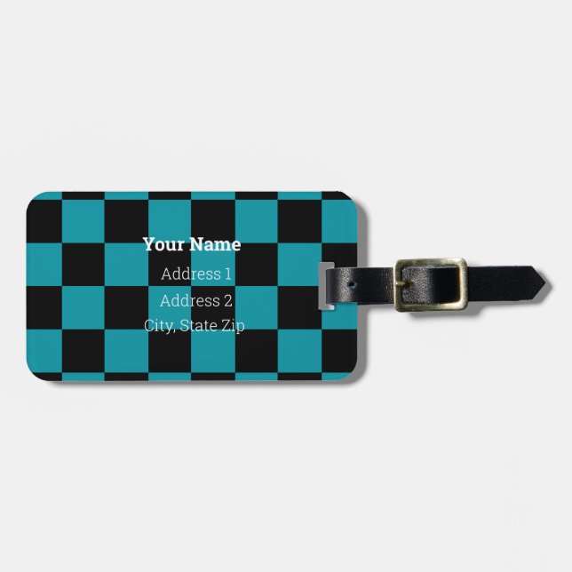 HAMbyWG Schachbrett Design Gepäck oder Bag Tag Gepäckanhänger (Vorderseite horizontal)