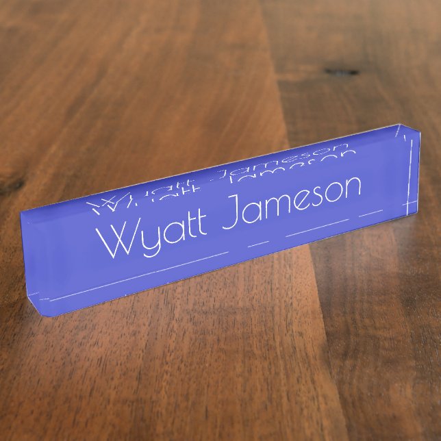 HAMbyWG - Schreibtisch Name Plate - Blau Namensplakette (Seite)