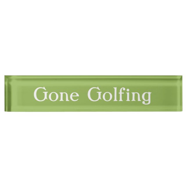 HAMbyWG - Schreibtisch Name Plate - Gone Golfing Namensplakette (Vorderseite)