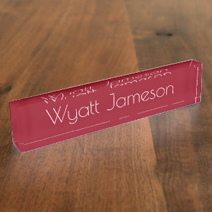 HAMbyWG - Schreibtisch Name Plate - Rot Namensplakette