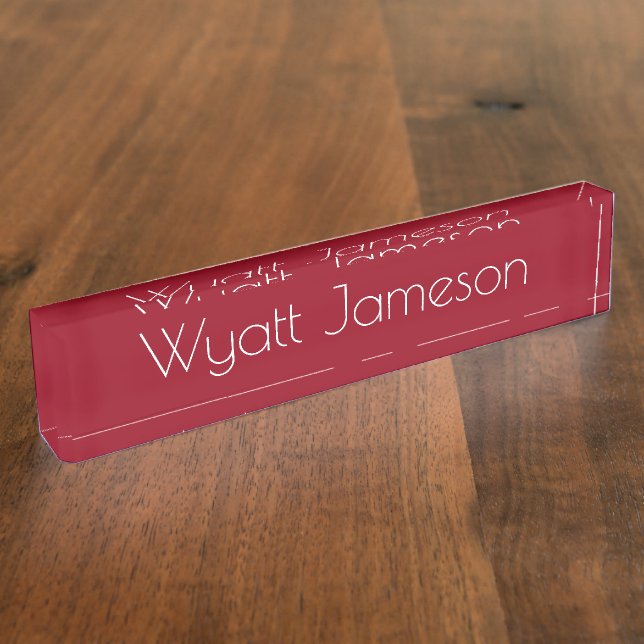 HAMbyWG - Schreibtisch Name Plate - Rot Namensplakette (Seite)