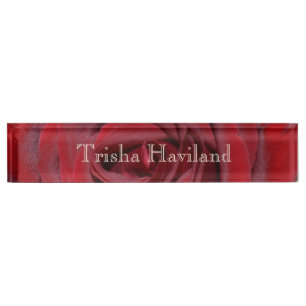 HAMbyWG Schreibtisch-Schild - Klassische rote Rose Namensplakette