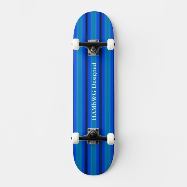 HAMbyWG - Skateboard - Blauer grüner Streifen (Vorderseite)