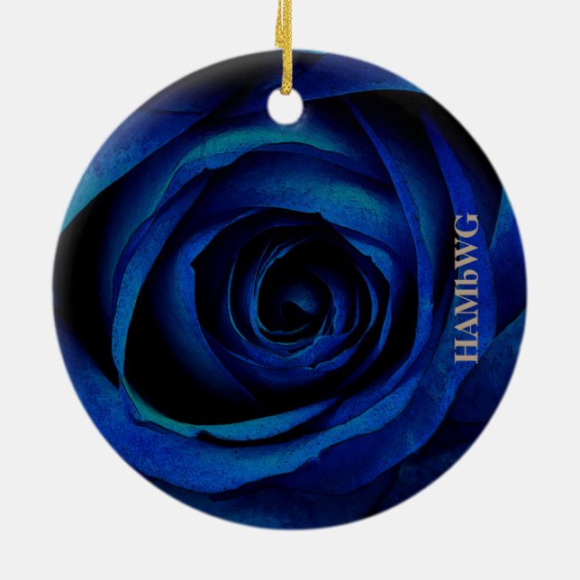 HAMbyWG Square Ornament - Blaue Rose (Hinten)
