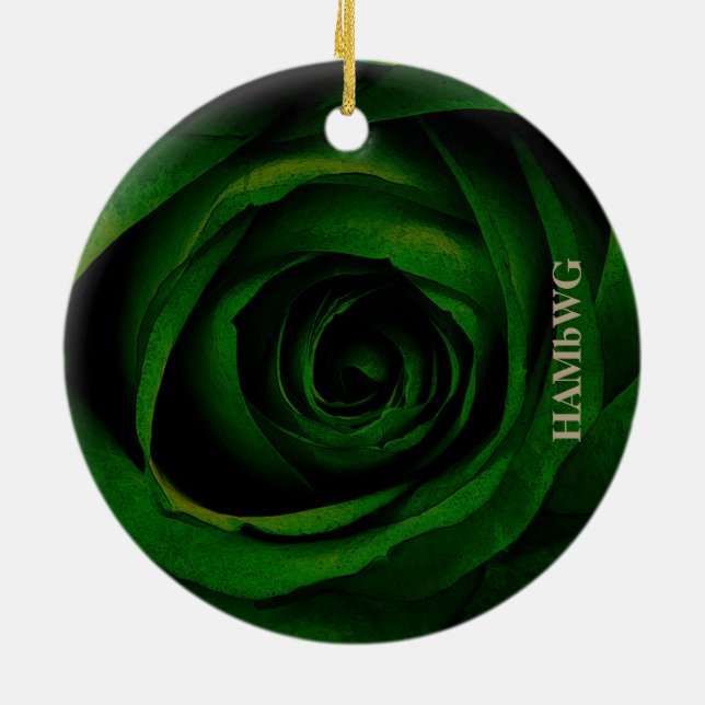 HAMbyWG Square Ornament - Grüne Rose (Hinten)