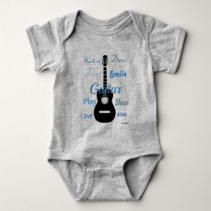 HAMbyWG - T-Shirt - Mehrfarbig - Gitarre Baby Strampler
