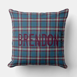 HAMbyWG Throw Pillow 20" - Blue Cherry Kariert Kissen