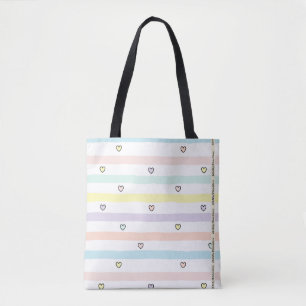 HAMbyWG - Tote - Kleine Herzen, Pastell Linien!