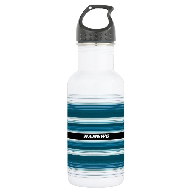 HAMbyWG - Wasserflasche - Aqua & White (Vorderseite)