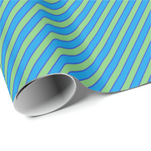 HAMbyWG Wrapping Paper - Comic Blue/Green Stripe Geschenkpapier