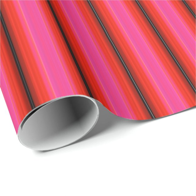 HAMbyWG - Wrapping Paper - Red Pink Stripe Geschenkpapier (Rolleneckpunkt)