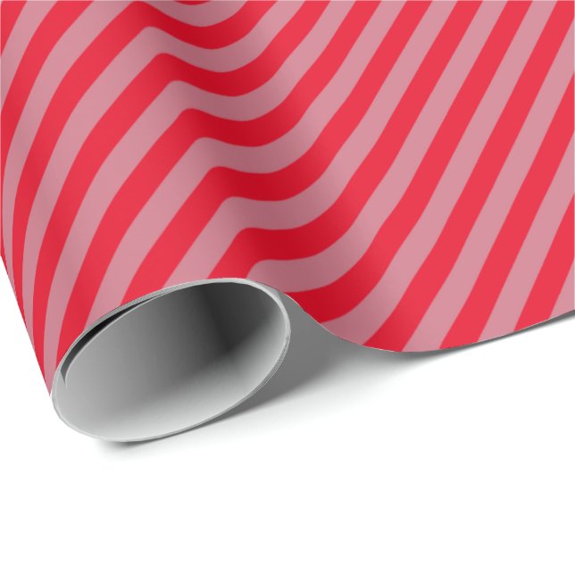HAMbyWG Wrapping Paper - Two Tone Brite Red Stripe Geschenkpapier (Rolleneckpunkt)