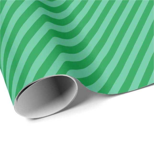 HAMbyWG Wrapping Paper - Two Tone Green Strip Geschenkpapier (Rolleneckpunkt)