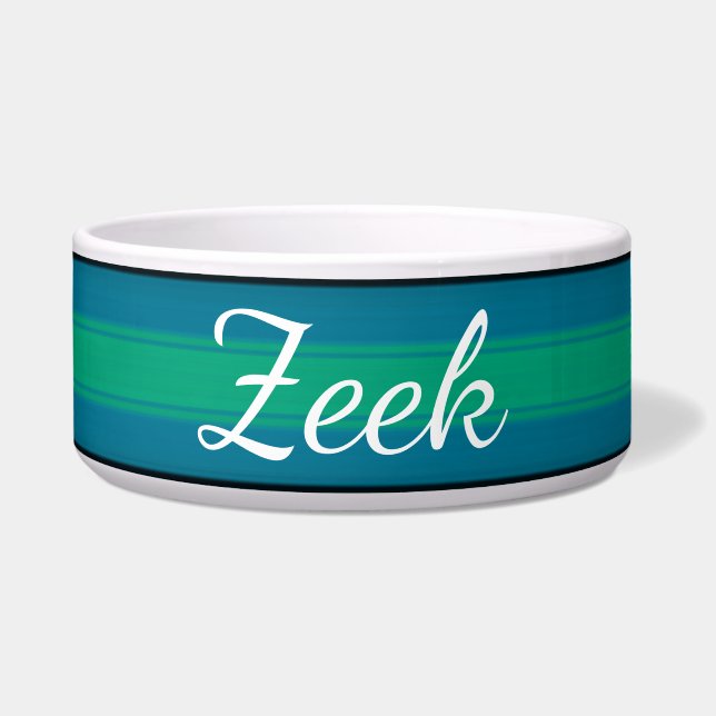 HAMbyWhiteGlove - Dog Food Bowl Hot Turquoise Napf (Vorderseite)