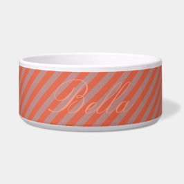 HAMbyWhiteGlove - Dog food Bowl - Orange Diagonal Napf