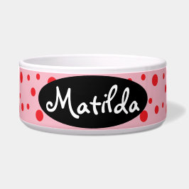 HAMbyWhiteGlove - Dog Food Bowl - Red Polka Dots Napf