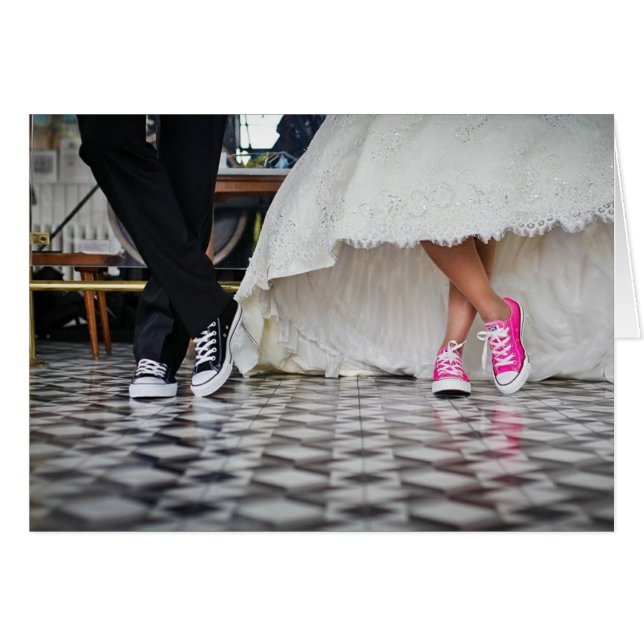 HAMbyWhiteGlove - Karte - Bride & Groom in Sneaker (Vorderseite (Horizontal))