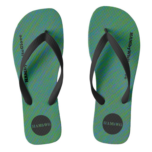 HAMbyWhiteGlove - Mens Flip-Flops - Green Mix Flip Flops (Fußbett)