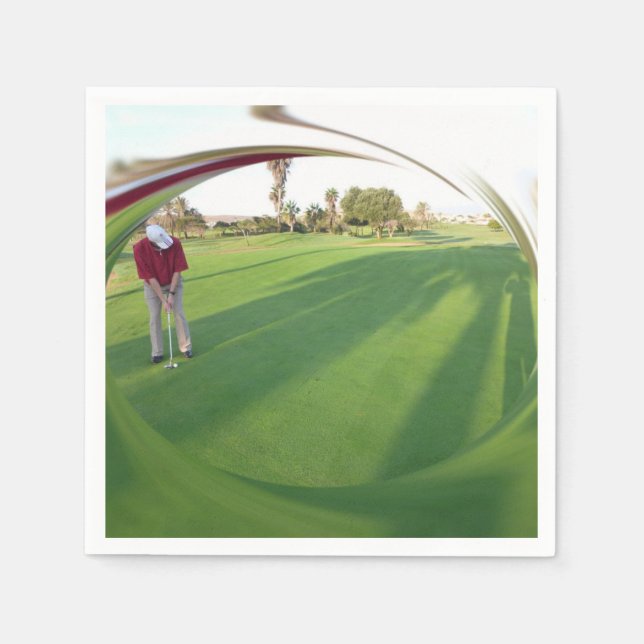 HAMbyWhiteGlove - Paper Napkin - Golfer on Green Serviette (Vorderseite)