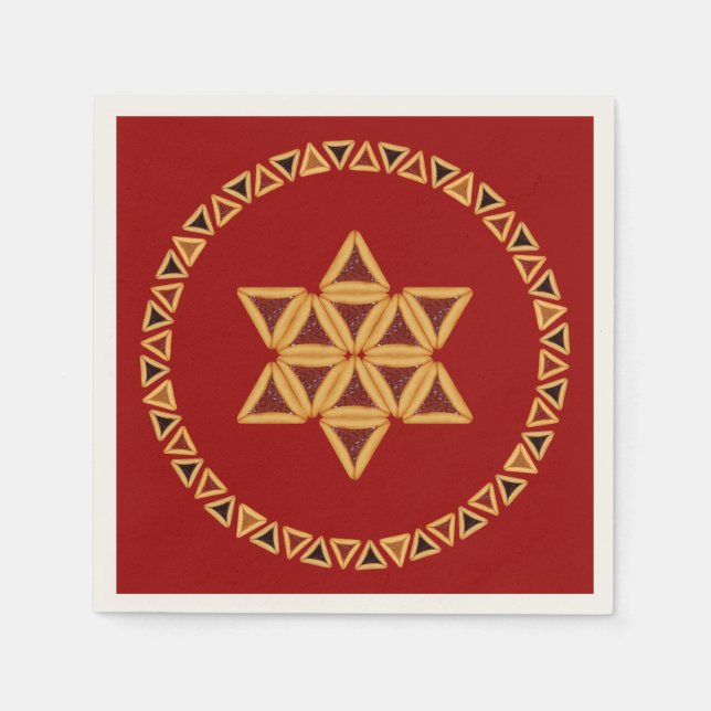 Hamentashen Star von David Paper Napkins Serviette (Vorderseite)
