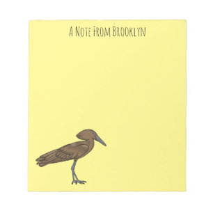 Hamerkop Vogel Cartoon Illustration Notizblock