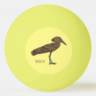Hamerkop-Vogel Cartoon-Illustration  Tischtennisball