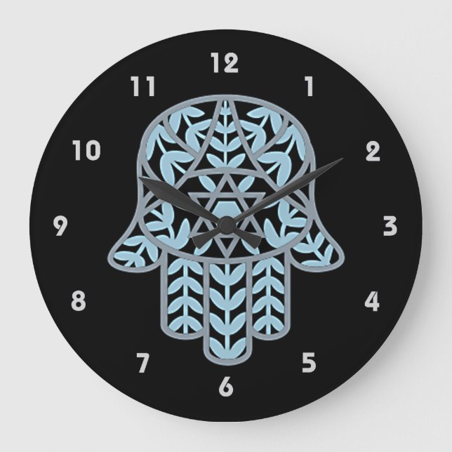 Hamesh Hamsa Wall Clock Große Wanduhr (Vorderseite)