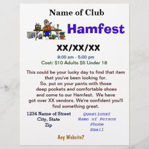 Hamfest Flyer 2-seitig mit Ham-Händler individuell